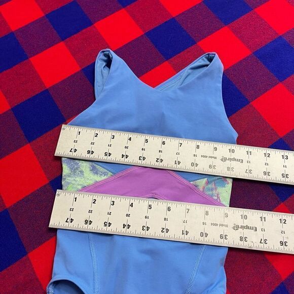 Ivivva Girls Blue Purple Green One Piece Bathing Suit Size 8 - Picture 2 of 4